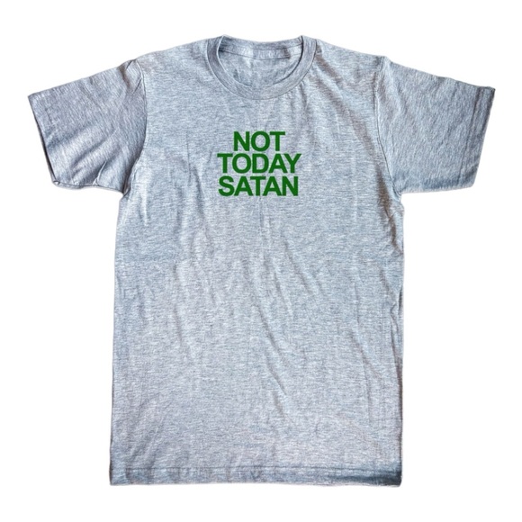 Not Today Satan Adult Unisex Men’s Women’s Crewneck Box T-Shirt NWT - Picture 3 of 4